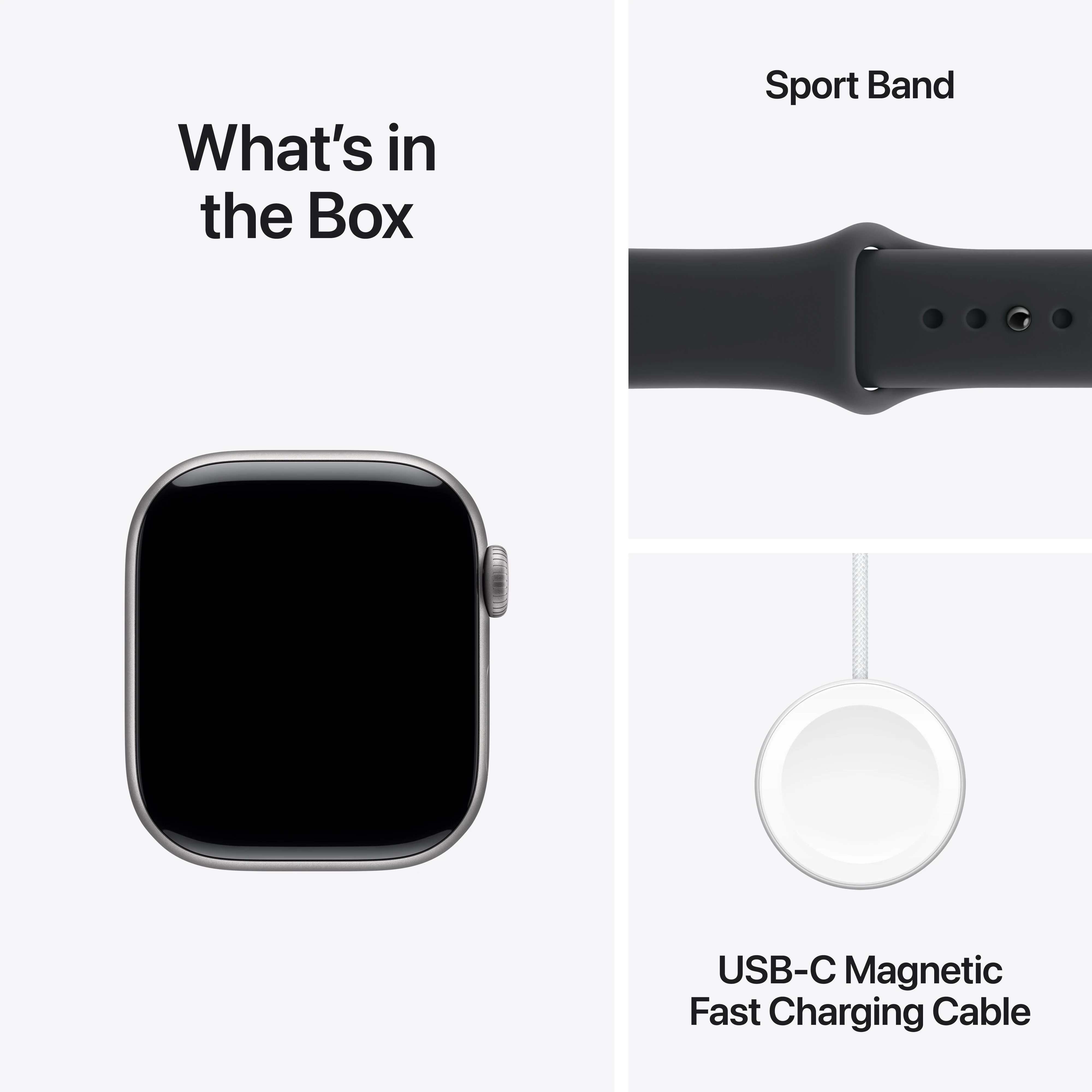 Apple Watch Series 11 GPS, Caixa em alumínio cinzento sideral de 42 mm com Bracelete desportiva preta - S/M - Image 8