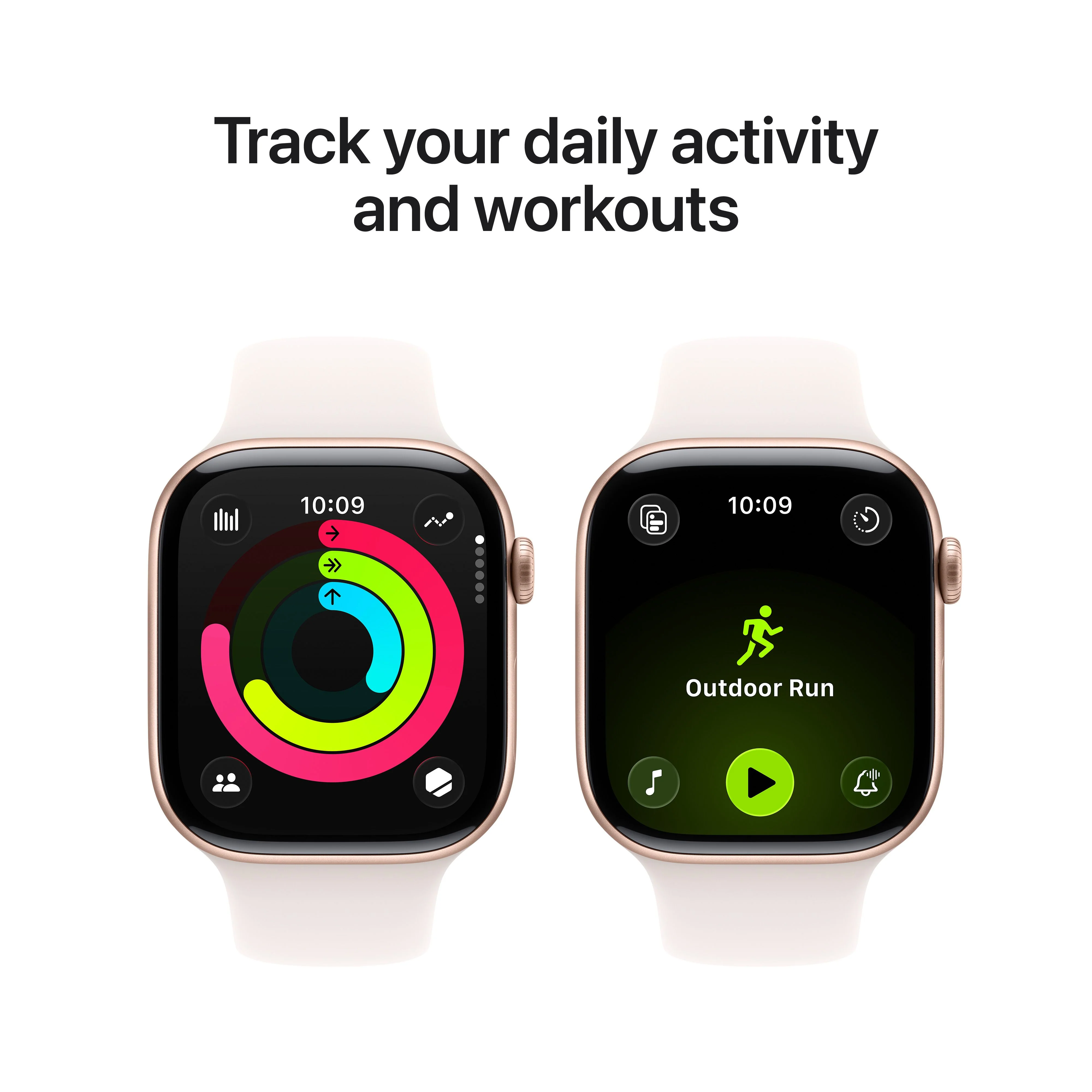 Apple Watch Series 11 GPS, Caixa em alumínio rosa‑dourado de 46 mm com Bracelete desportiva rosa leve - S/M - Image 4