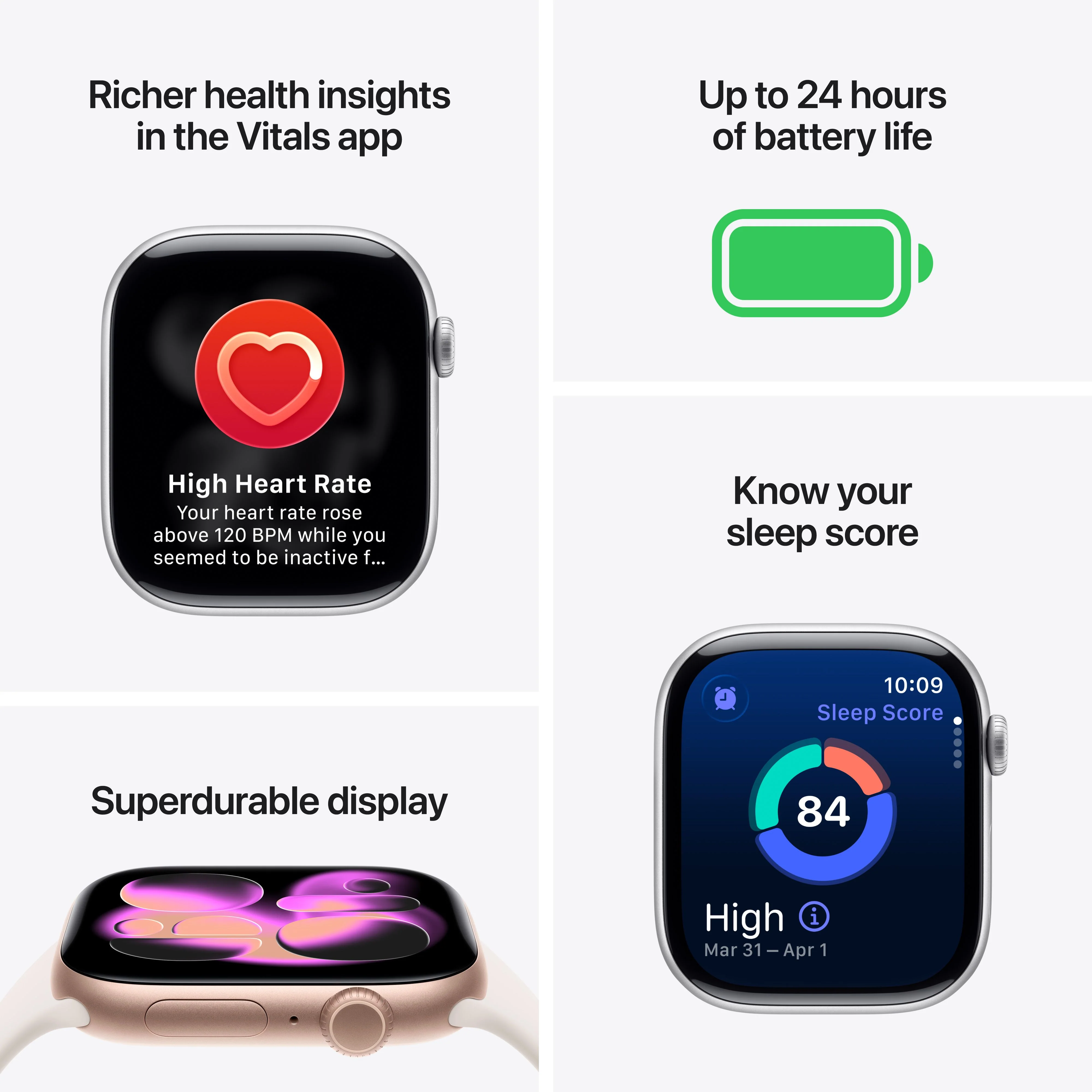 Apple Watch Series 11 GPS + Cellular, Caixa em alumínio cinzento sideral de 46 mm com Bracelete desportiva preta - S/M - Image 3