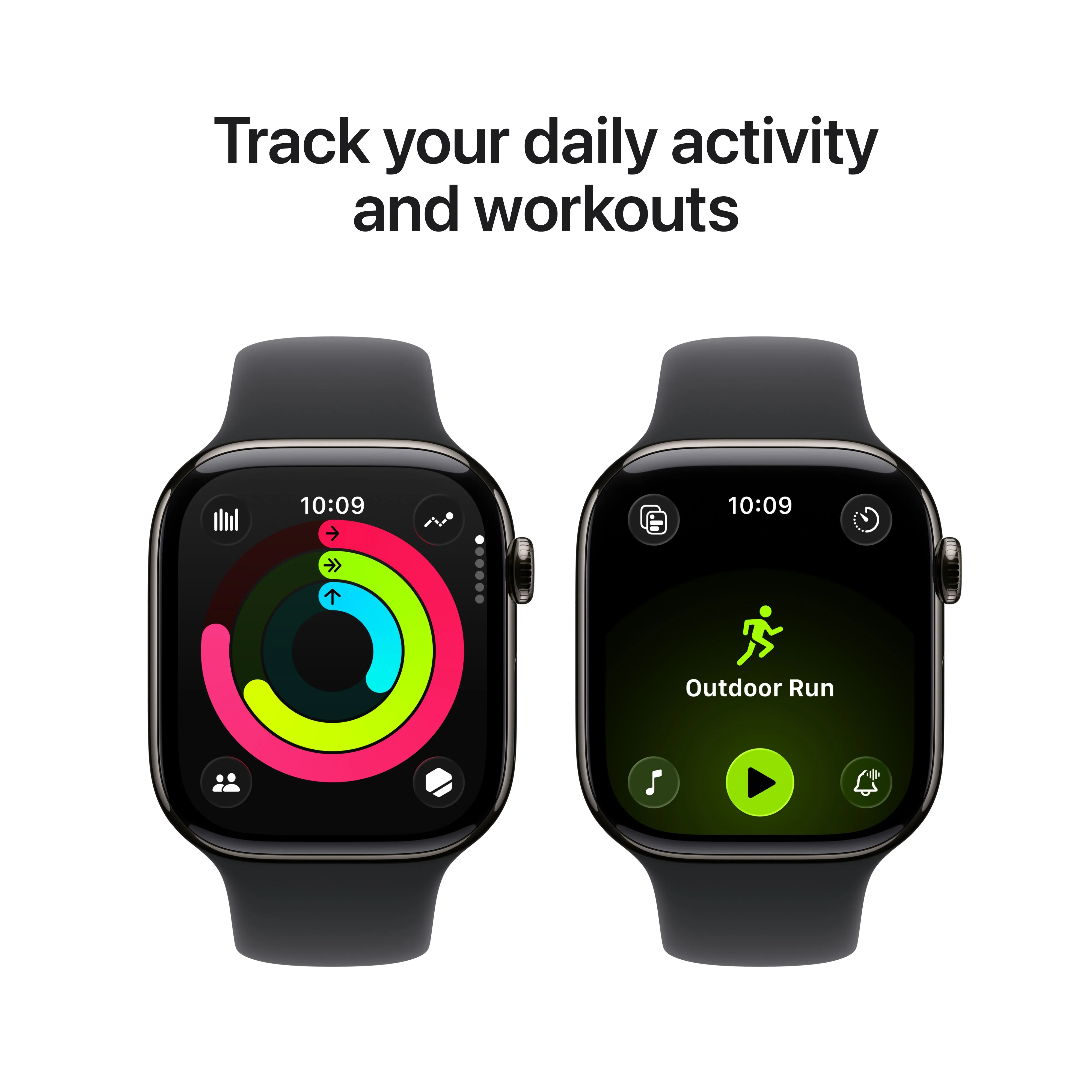 Apple Watch Series 11 GPS + Cellular, Caixa em titânio ardósia de 46 mm com Bracelete desportiva preta - M/L - Image 4