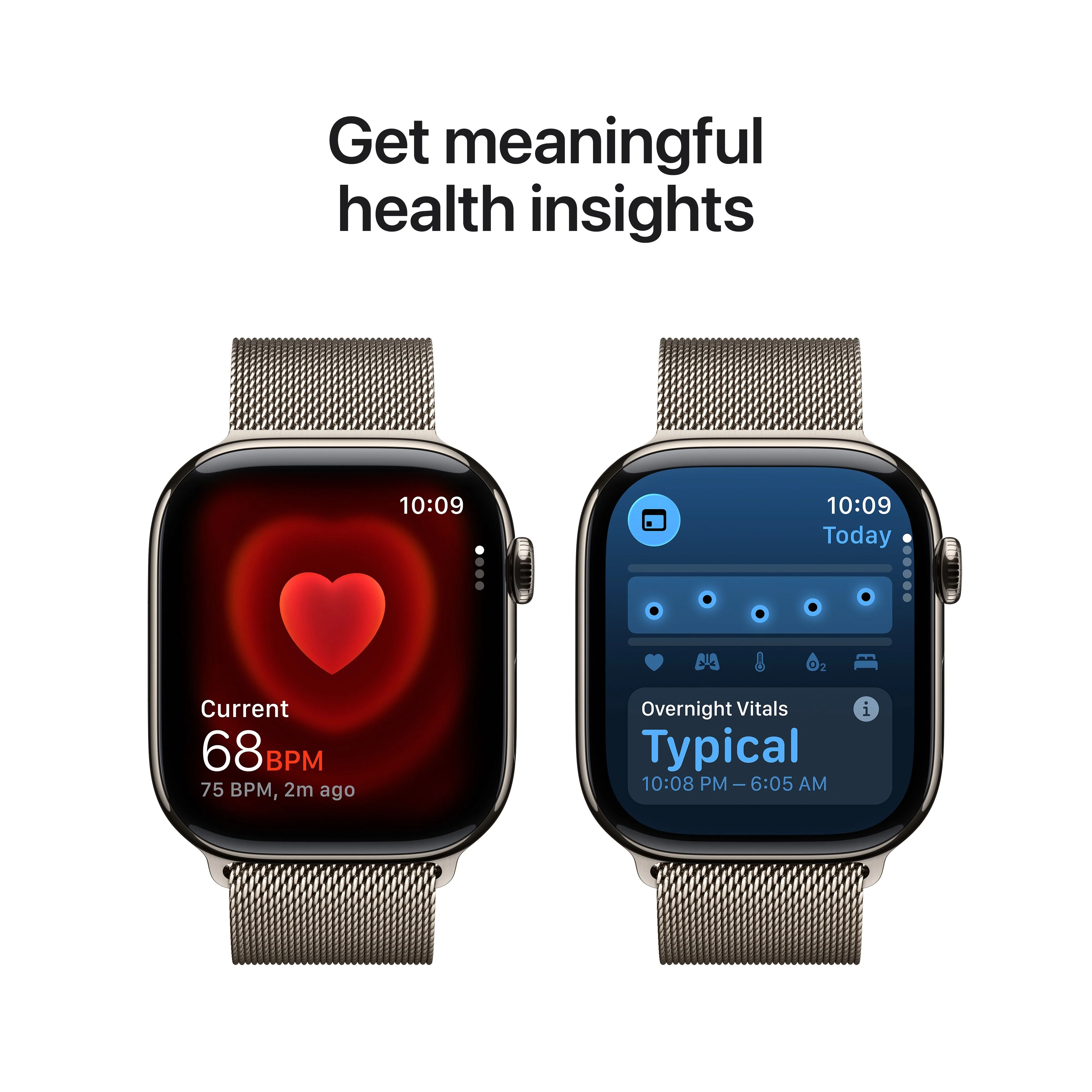 Apple Watch Series 11 GPS + Cellular, Caixa em titânio natural de 46 mm com Loop milanesa natural - S/M - Image 5