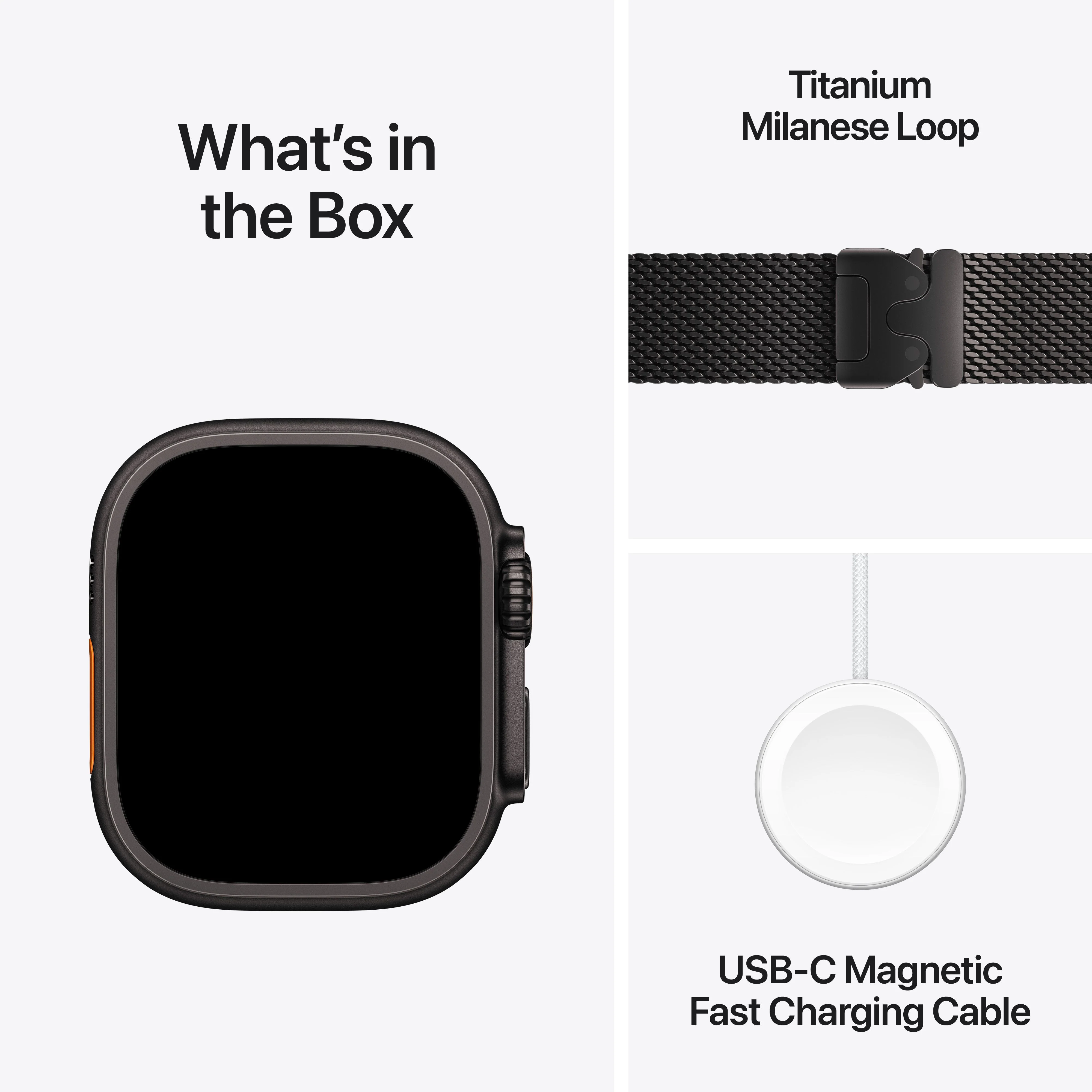 Apple Watch Ultra 3 GPS + Cellular, Caixa em titânio preto de 49 mm com Loop milanesa em titânio preto - S - Image 7
