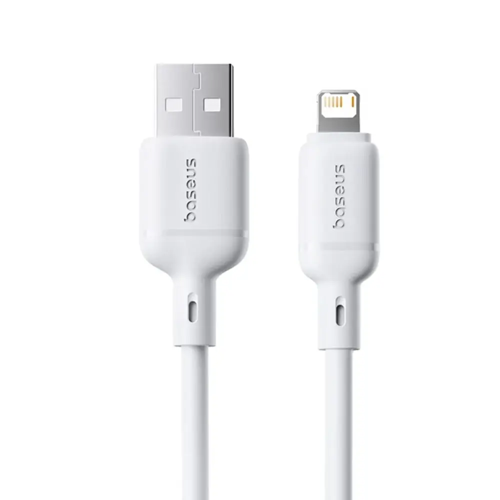 Baseus Cabo Silky Series Fast Charging Cable Usb To Ip 2.4A 2M Moon White - Image 2