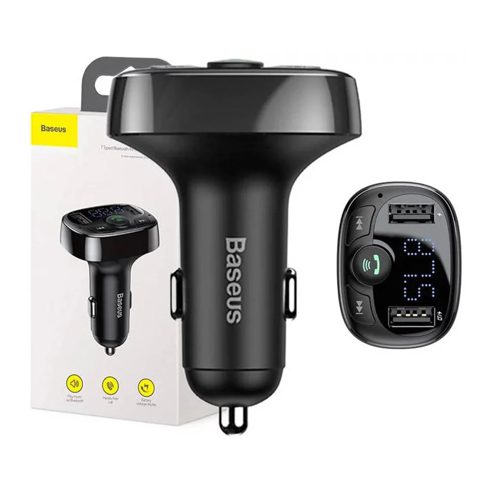Baseus Car Bluetooth T Shaped S-09A Car Bluetooth Mp3 Player (Standard Edition) Black - Image 2