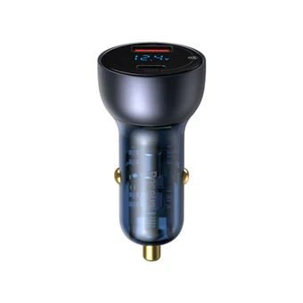 Baseus Particular Digital Display Qc+Pps Dual Quick Charger Car Charger 65W Dark Gray - Image 2