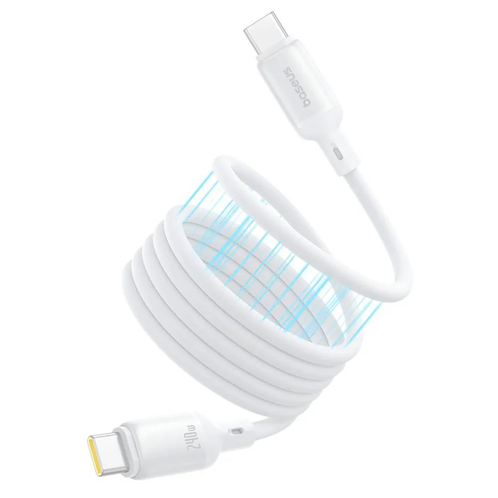 Cabo magnetico Baseus picogo usb-c to usb-c 240w 1m Moon White - Image 3