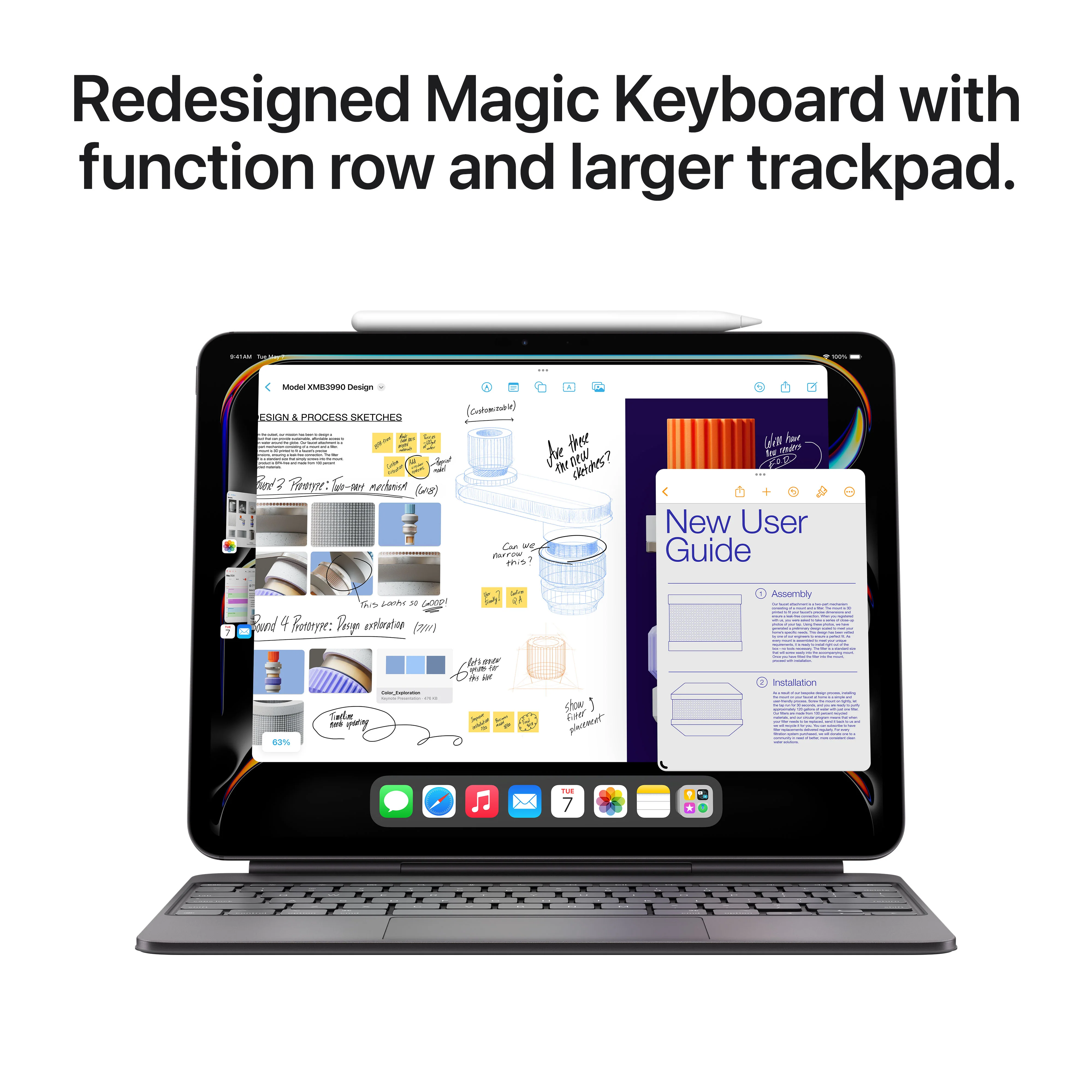 iPad Pro Wi-Fi de 13 polegadas Wi-Fi + Cellular 1 TB Vidro de nanotextura - Prateado (M4) - Image 8