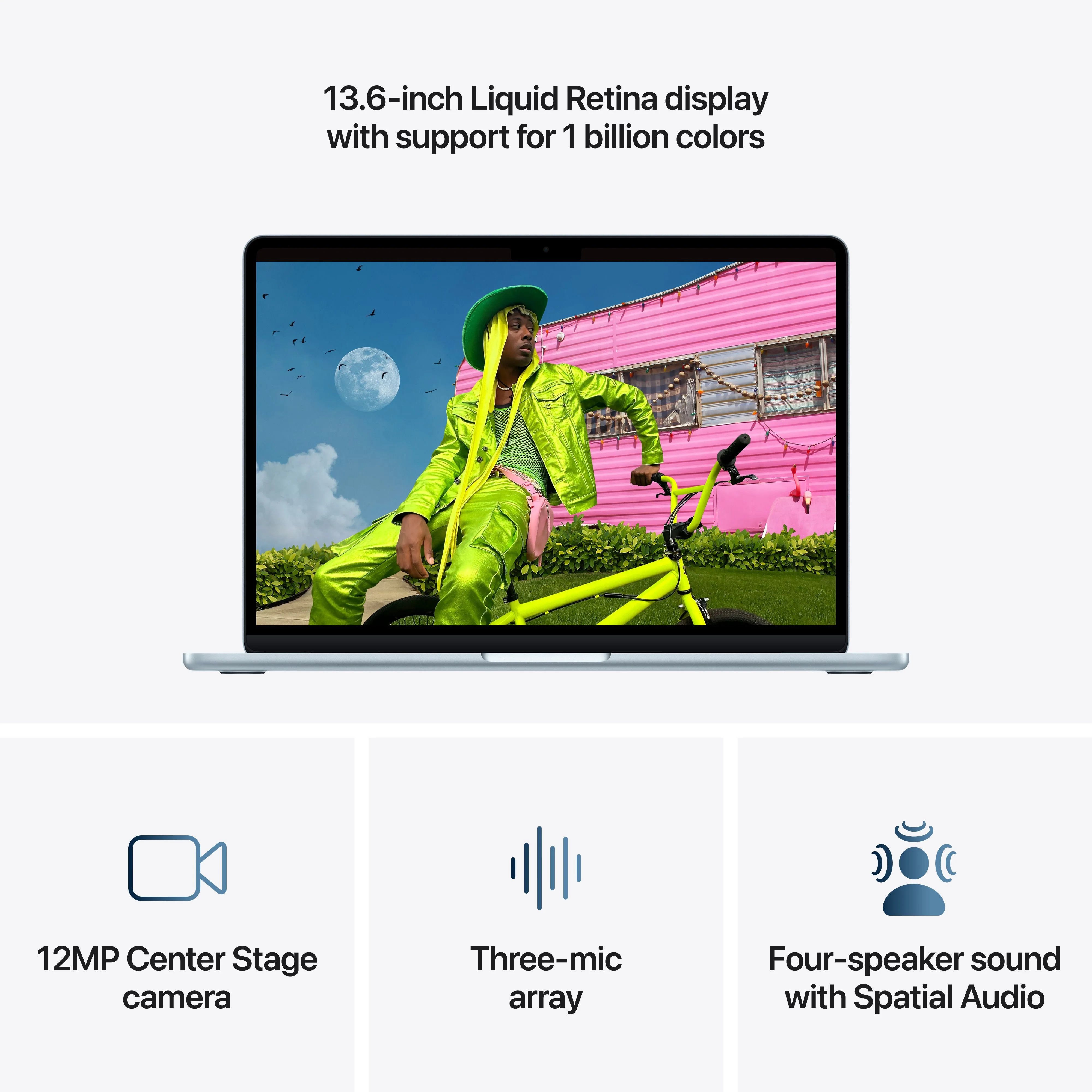 MacBook Air de 13 polegadas: Processador M5 da Apple com CPU 10‑Core e GPU 10‑Core, 1 TB SSD - Azul céu - Image 5