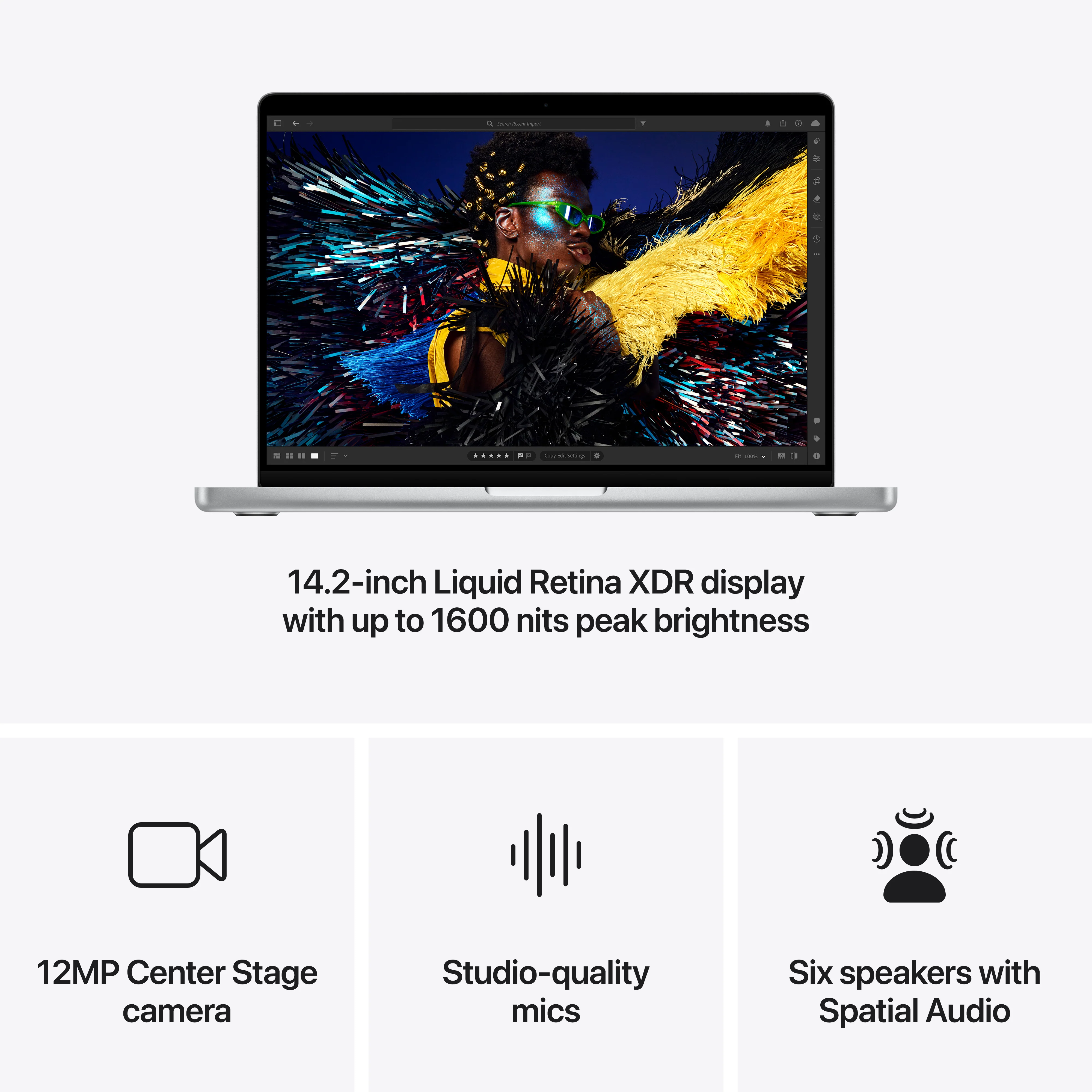 MacBook Pro de 14 polegadas: Processador M4 da Apple com CPU 10-core e GPU 10-core, 24GB RAM, 1 TB SSD - Prateado - Image 6
