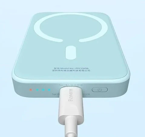 PowerBank Baseus Magnetic Mini Wireless Fast Charge 2022, 6000Mah 20W Azul - Image 4